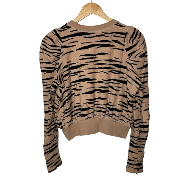 Free People Zaza Zebra Animal Print Cropped Sweater - Picture 7 of 15